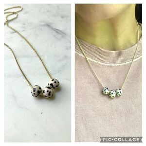 Polymer Clay Handmade Beaded Necklace Dalmatian Jasper